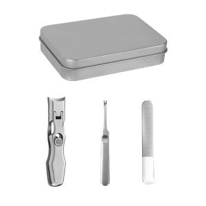 No Splash Fingernail Clipper - Wide Jaw Opening Nail Clippers for Thick Nails & Toenails - Includes Nail File and Cuticle Trimmer