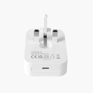USB C Fast Charging Mains Adapter for iPhone, Samsung, and Tablets – 20W QC3.0 Foldable Charger – White