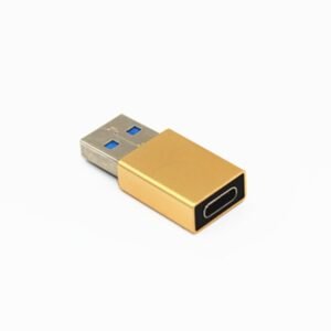 USB-C Female to USB-A Male Adapter in Gold – Fast Data Transfer & Charging