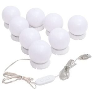 Light Bulbs Cold White Mirror Light with 8 LED Light Bulbs – Perfect Lighting for Makeup and Grooming