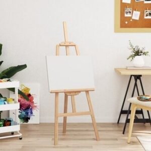 Solid Wood Pine Easel Stand 53.5x95x127 cm for Painting and Display