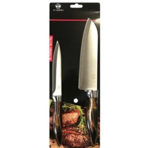 Steel Kitchen Knife with Printed Handle Set of 2 7790 – Sharp Stainless Steel Kitchen Knives