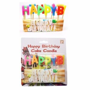 Happy Birthday Candle Letters Assorted Colours Pack of 13 – Vibrant & Fun Cake Decoration
