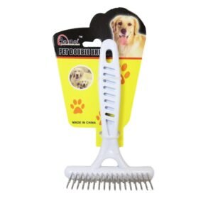 Dog Cat Metal Teeth Grooming Brush – 14 x 8 cm for Pets, Durable and Ergonomic Grooming Tool