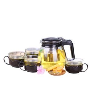 Elegant Glass Teapot and Cups Set – 5-Piece Heat-Resistant Glass Tea Set