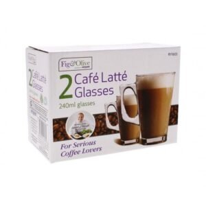 Café Latte Glasses 240ml 2 Pack – Elegant & Stylish Coffee Glasses