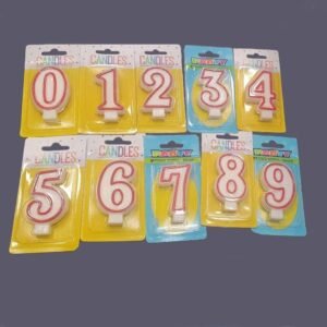 Birthday Candles, Numeral Candles Number 2 – White and Red Number Candle for Cakes, Ideal for Birthday, Wedding & Anniversary Celebrations