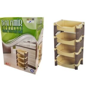 Balamir 4 Tier Plastic Kitchen Vegetable Fruit Storage Rack – Space-Saving Kitchen Organizer