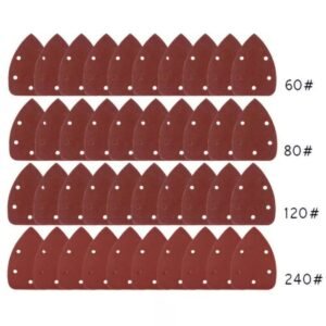 40 x Sanding Sheets Hook and Loop Mouse Sanding Pads Sander Paper Triangle Discs - Premium Aluminium Oxide Sandpaper for Wood, Metal, Plastic, and More
