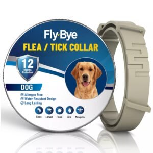 Dog Flea and Tick Collar – Adjustable, 12 Months Protection for Small & Large Dogs – Waterproof, Allergen-Free Treatment
