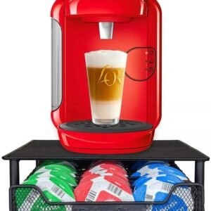 Tassimo 60 Pod Holder Capsule T-Disc Drawer Dispenser & Coffee Machine Stand – Compatible with Bosch Tassimo Coffee Machines