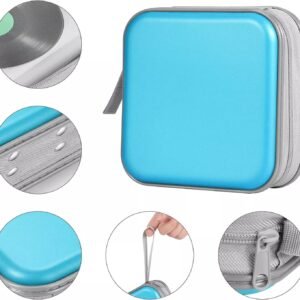 40 CD/DVD Carry Case – Disc Storage Holder Sleeve Wallet for 40 Discs | Ideal for In-Car Storage – Sky Blue