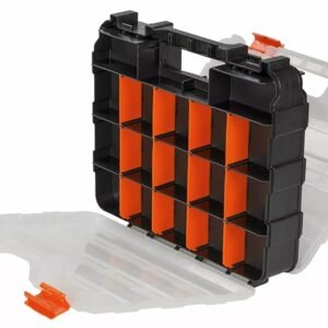 34 Compartment Storage Organiser Box – Double-Sided Carry Case for Screws, Nails, and Small Parts