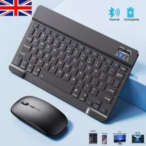 Wireless Bluetooth Keyboard and Mouse Combo Set for iPhone, iPad, Tablet, Laptop, PC - UK