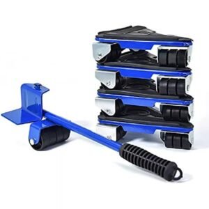 Furniture Shifter Lifter Wheels Moving Slider Mover Tool Set – Heavy Duty 360° Rotatable Pads for Sofas, Couches, Refrigerators – 1Pcs Lifter + 4Pcs Casters Kit