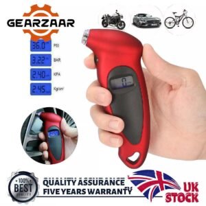LCD Digital Tyre Tire Air Pressure Gauge Tester Tool for Car, Vehicle, Auto & Motorcycle - Accurate & Portable