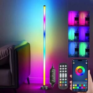 RGB Floor Lamp Corner Light Standing Mood Lamp with Remote, Colour Changing & Music Sync – Minimalist Design for Living Room, Bedroom, Game Room