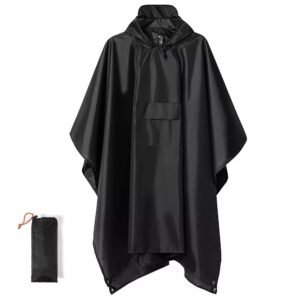 3-in-1 Multifunction Hooded Rain Poncho - Waterproof, Reusable Raincoat, Cape, and Picnic Mat for Camping, Cycling, Hiking