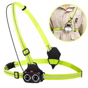 Night Running Warning Light - Rechargeable LED Lamp for Runners, Joggers & Cyclists with Reflective Vest