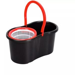 360° Floor Magic Spin Mop Bucket Set with 2 Microfiber Heads – Hands-Free, Easy Cleaning System