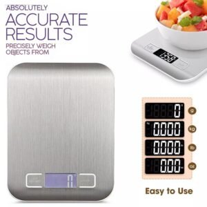 Digital 5kg Kitchen Scales – Electronic LCD Balance Food & Postal Scale with High Precision Sensors