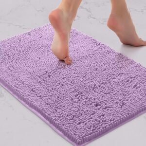 Purple 2 Piece Loop Bath Mat Set – Ultra Soft Bathroom Rug, Anti-Slip Toilet Rug & Pedestal Set