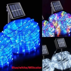 Solar Rope String Lights – 7M 50LED Waterproof Outdoor Garden Lamp, 8 Lighting Modes, Solar Powered Tube Light for Decor