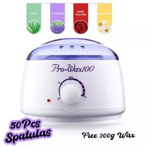 Wax Warmer Hair Removal Kit – Depilatory Paraffin Machine with 300g Wax Beans, Professional Beauty Kit for Smooth Skin