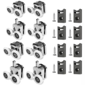 23MM 8x Shower Door Rollers Wheels Runners – Top & Bottom Replacement for Curved Doors