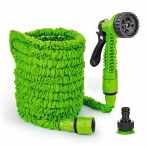 Green 25FT/7.5M Expandable Garden Hose Pipe – Anti Kink, Anti Tangle with 7 Function Water Spray Gun