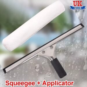 14" Professional Window Cleaning Equipment Glass Rubber Squeegee Blade + Cleaner – Streak-Free Window Washing