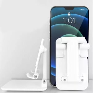 "1PCS White Mobile Phone Holder – Adjustable Desktop Stand for Phones and Tablets – Convenient and Stylish"