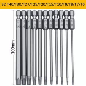11Pc Long Reach Torx Star Hex Security Bit Set Tamper Proof Screwdriver Bit Hole