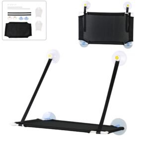 Cat Window Hammocks Sunny Seat Window Cat Perches – Mounted Cat Bed with Suction Cups (Black, Single Layer)