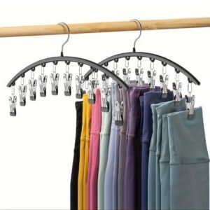 Stainless Steel Hanger with 10 Clips: A Space-Saving Organizer for Closet