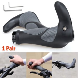2PCS Ergonomic Rubber Bar End Handlebar Grips Cycling Bicycle MTB Mountain Bike