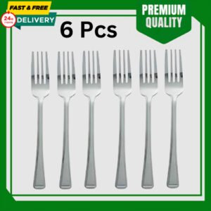 6 pcs Stainless Steel Cutlery Dining Table Forks Pastry Dinner Forks (UK)