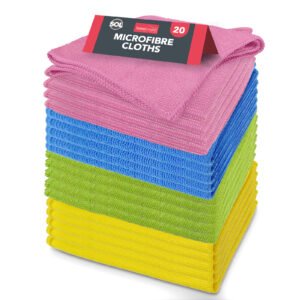 20pk Microfibre Cloths Car Cleaning Detailing Towel – Ultra-Soft, Streak-Free, High Absorbency 🚗✨