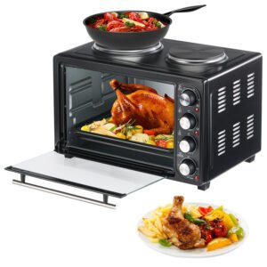 36L Mini Oven Grill Tabletop Cooker – Multifunction Electric Oven with Dual Hotplates, 3200W – Perfect for Small Kitchens, Apartments, and Dorms