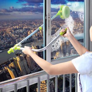 U-TYPE TELESCOPIC HIGH RISE WINDOW CLEANER GLASS DUST CLEANING BRUSH SQUEEGEE