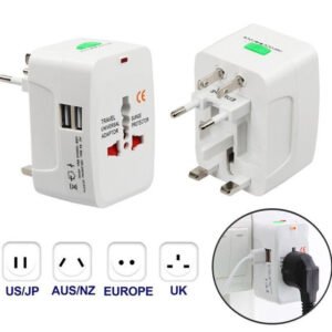 Universal Travel Adapter World Wide Use New Plug Charger UK EU AU US USB Port🔥